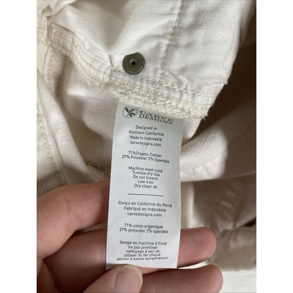 Carve Designs Oahu Shorts Women's 14 Cream 6” Raw Hem Corduroy - Picture 7 of 8